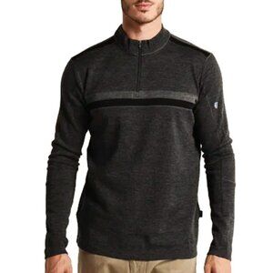 Kuhl 100% Merino Downhill Racr 1/4-Zip Long Sleeve Sweater S Charcoal 3097